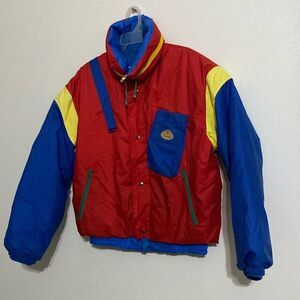 ANORALP Vintage Multi Color Insulated Jacket Size L . Made in France